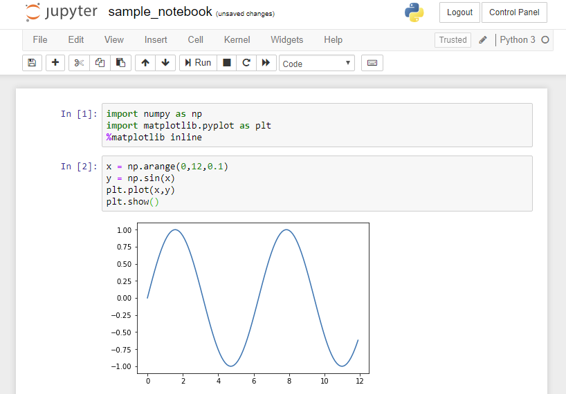 Sample Notebook Running with Code