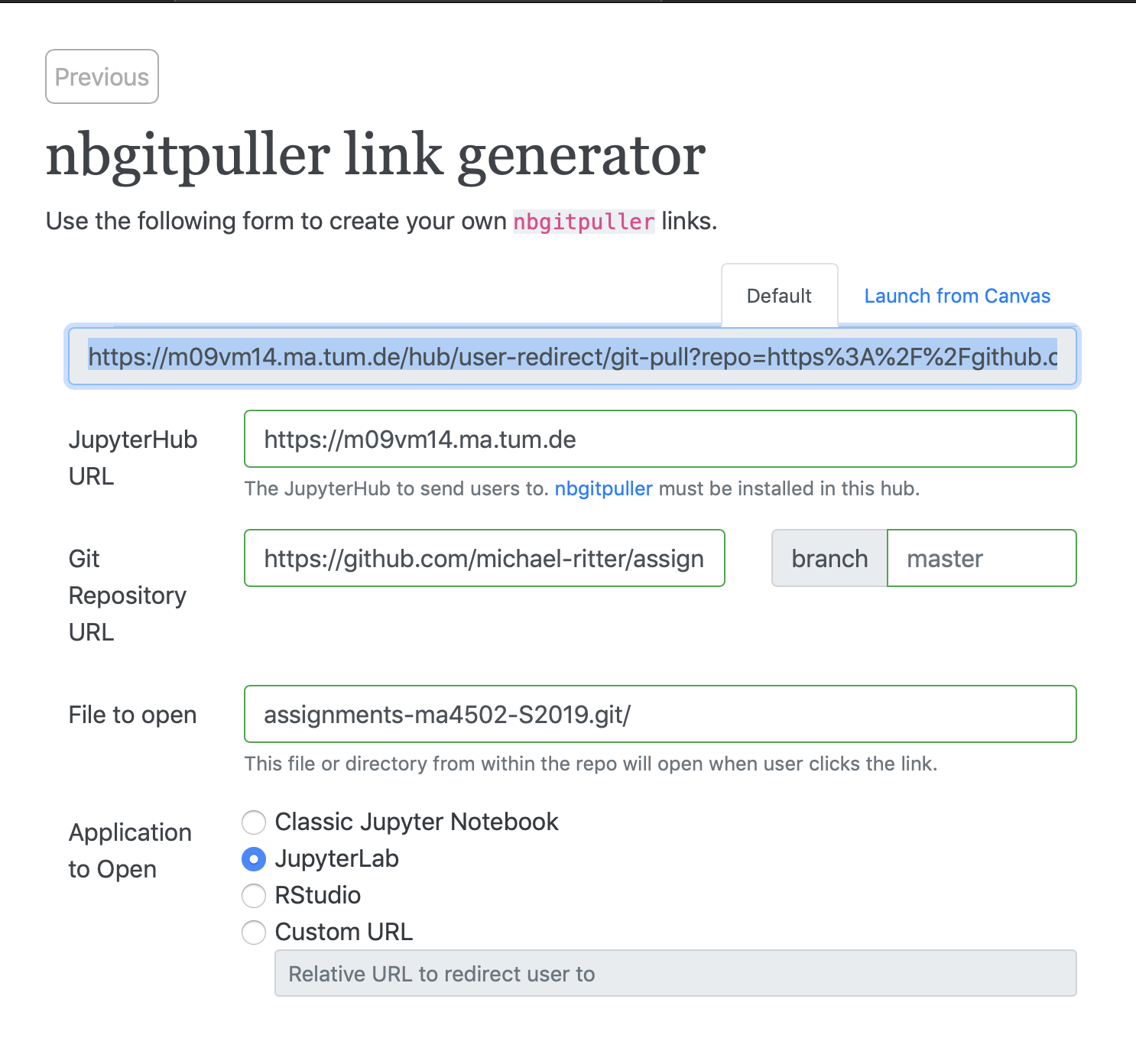 nbgitpull URL building App