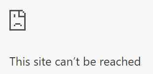 site can't be reached